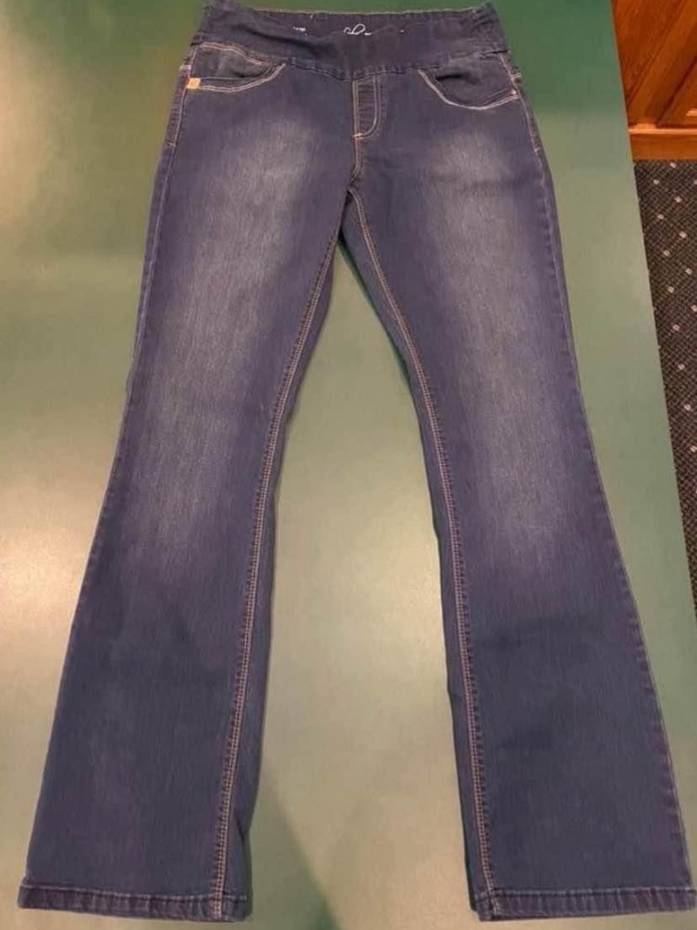 Lola Stretchy Pull-On Bootcut Jeans, Size 12